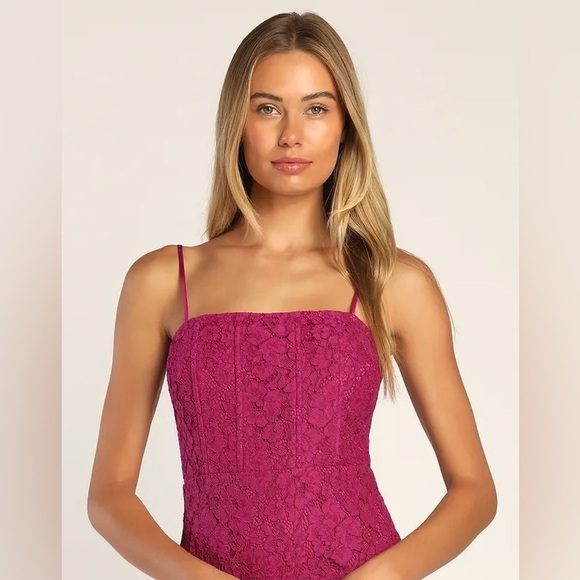 Smart Set Raspberry Lace Camisole - Picture 1 of 5
